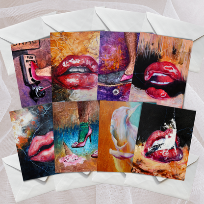 Fine Art Greeting Cards:  Edgy Set of 8